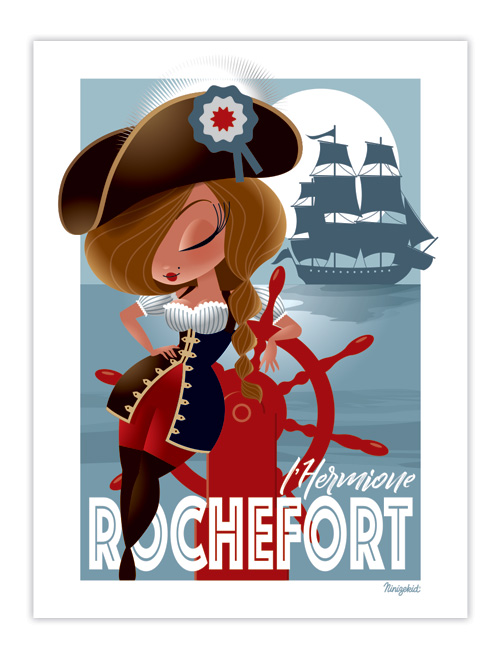 Carte postale Rochefort - L'Hermione