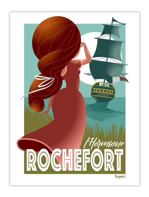 Carte postale Rochefort - L'Hermione