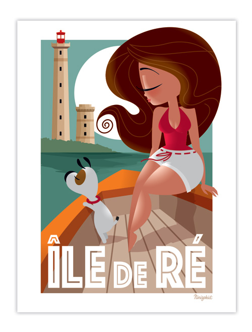 Affiche Île de Ré - Phare des Baleines