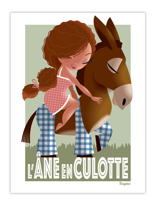 Affiche Île de Ré - Âne en culotte